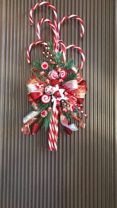 door with candy canes